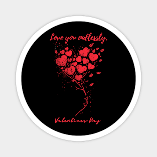 Love you endlessly. A Valentines Day Celebration Quote With Heart-Shaped Baloon Magnet